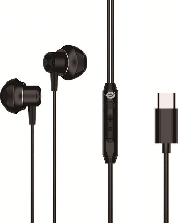 Conceptronic Ohrhörer Headset USB-C/Mikro/Ergono./+ 1.20m sw (ANC, Cable)