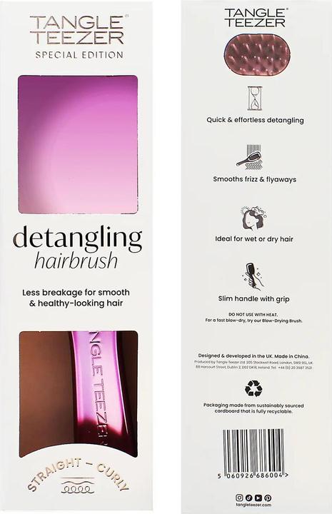 Actual product image Tangle Teezer Wet Detangle Chro mau copp