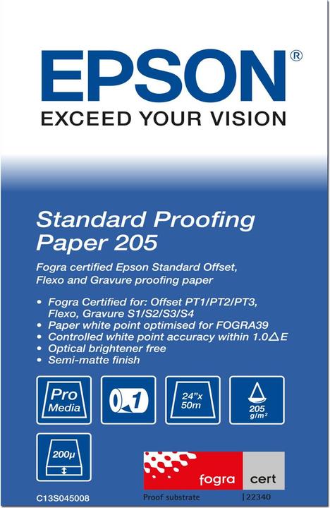Produktbild Epson Standard Proofing Paper 24" (205 g/m², 5000 cm, 61 cm)