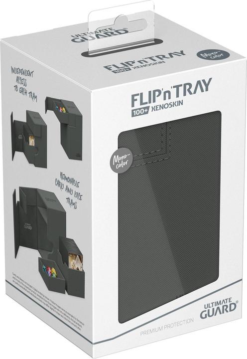 Actual product image Ultimate Guard Card Box Flip'n'Tray XenoSkin Monocolor 100+ Grey