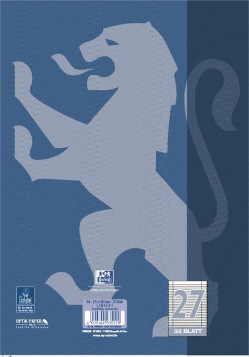 Image du produit Oxford Cahier d'école, A4, linéature 27 (A4, À rayures, Couverture rigide)
