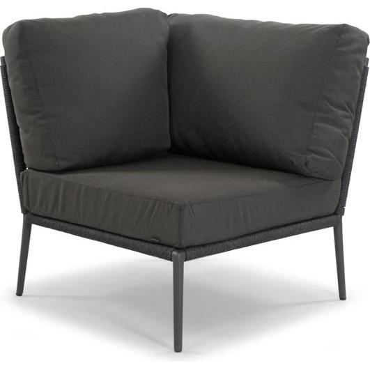 Musterring, Gartenlounge, Ibiza Eckmodul schwarz/grau Aluminium 85x85x75 cm