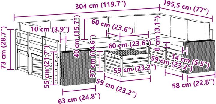 Produktbild vidaXL Outdoor-Sofa