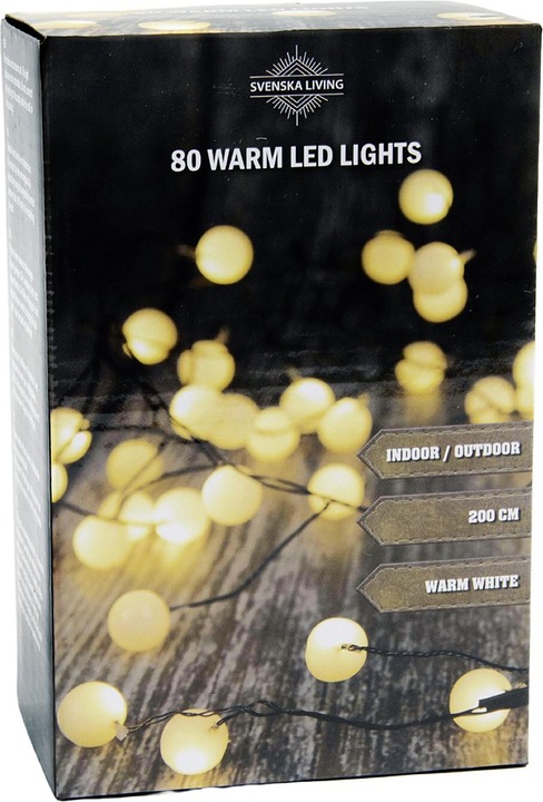Actual product image Svenska Living Cluster Chain LED Wire 80Ball
