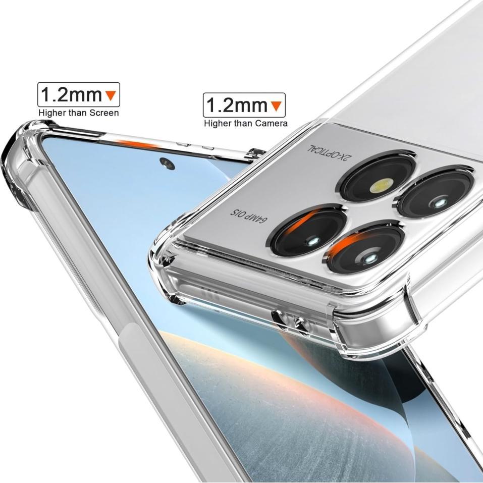 Thumbnail - Screenguard Xiaomi Poco F6 Pro Hülle Crystal Soft Airbag Bumper (Xiaomi Poco F6 Pro), Smartphone Hülle, Transparent
