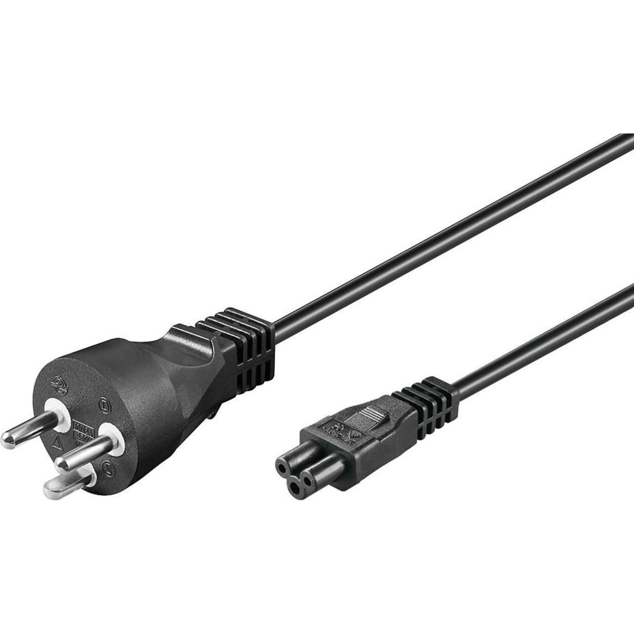 MicroConnect PE120805 Stromkabel Schwarz 0,5 m Netzstecker Typ K C5-Koppler (0.50 m), Stromkabel