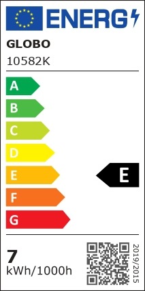 Energie-Label Globo LED Leuchtmittel silber metallic 1xE27 LED (E27, 7 W, 10 x, E)
