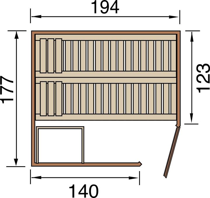 Produktbild Weka Holzbau Element-Ecksauna VARBERG 2 HT (Ohne Ofen)