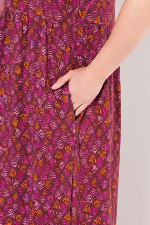 Produktbild Ulla Popken Jerseykleid, Mustermix, Carree-Ausschnitt, Halbarm (58)