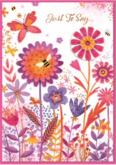 Actual product image Simon Elvin Isabel Garden Just To Say Greetings Card (Pack of 6) (6 pcs.)