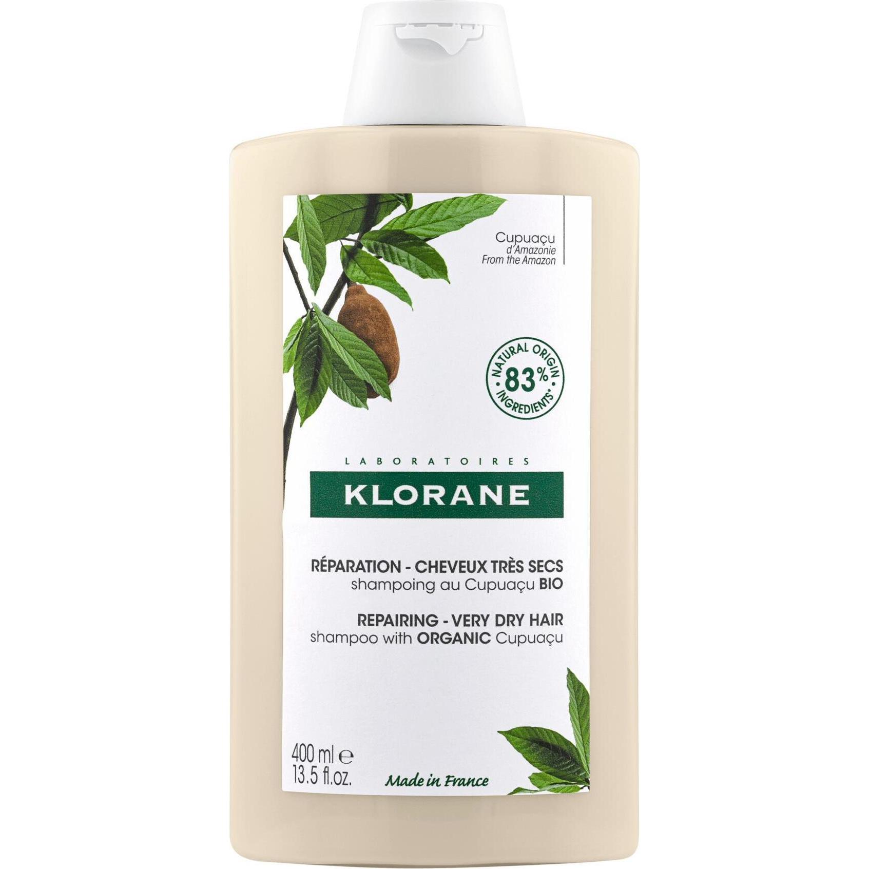 Klorane, Shampoo, Reparierendes Shampoo mit BIO-Cupuaçu (400 ml, Flüssiges Shampoo)
