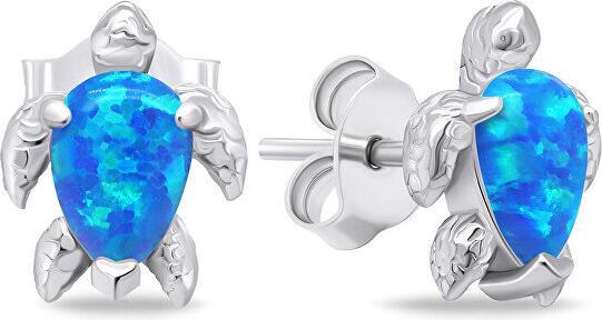 Immagine prodotto Brilio Silver - Silver earrings with synthetic opal Turtle EA1168WB (Argento)