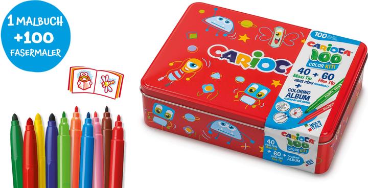 Produktbild Carioca Fasermaler Box mit Malbuch, Rot
