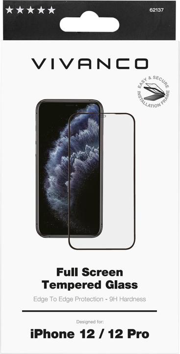 Actual product image Vivanco Full Screen Display Protector Glass for iPhone 12, 12 Pro (1 Piece, Apple iPhone 12, Apple iPhone 12 Pro)