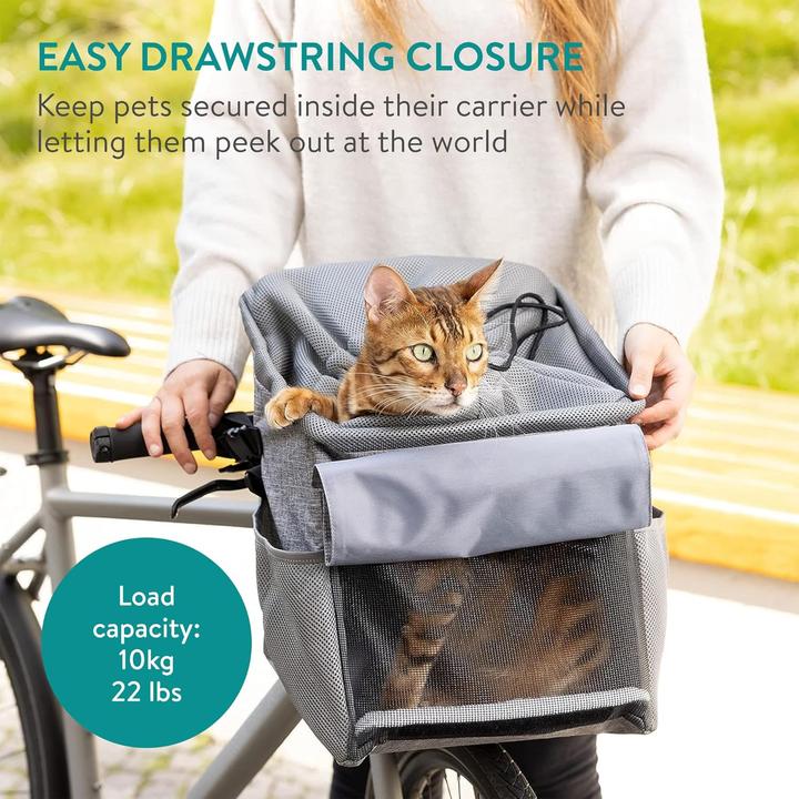 Image du produit Navaris Panier à vélo pour chien & sac à dos (Chat, Chien, Pliable)