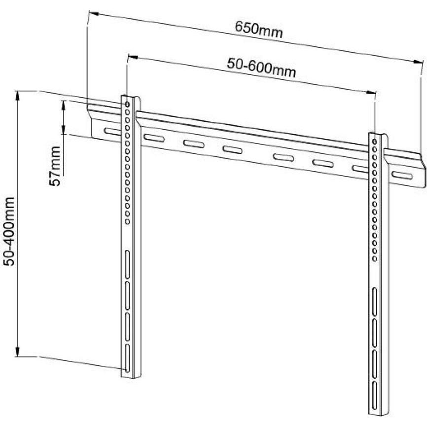Thumbnail - Techly Klammer für Flachbildschirm (Ultra-dünn) - Schwarz - Bildschirmgrösse: 101.6-165. (Wand, 65", 50 kg), TV Wandhalt...