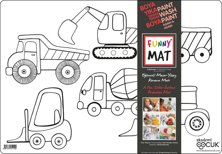 Produktbild Funny Mat Abwaschbare Malmatte Baustellenfahrzeuge