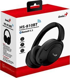 Produktbild Genius HS-810BT schwarz / Kabelloses Headset / Mikrofon / BT 5.3 / Klinke 3,5 mm / USB-C (8 h, Kabellos)