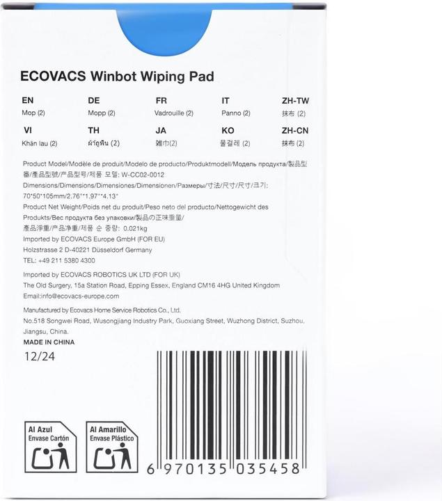 Produktbild Ecovacs Reinigungstücher für Winbot Mini