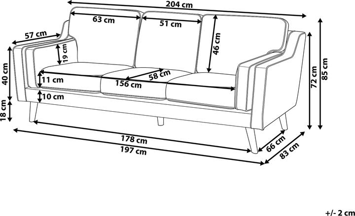 Produktbild Beliani Lokka (3-Sitzer)