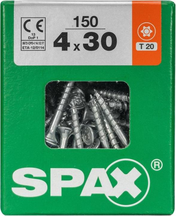 Produktbild Spax DIY Universal Senkkopf T-STAR plus TGW WIROX A9J 4x30 L 150 St. (150 Schrauben pro Stück)