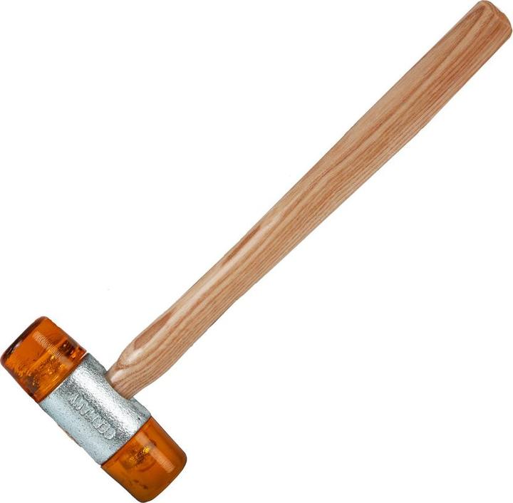 Actual product image Dönges Plastic hammer with lacquered ash handle, 35 mm, yellow (433 g)