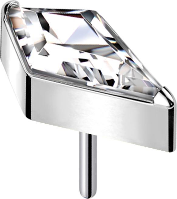 Actual product image Star Piercing Threadless Diamant silber mit Kristall silber (without brass, Titanium)