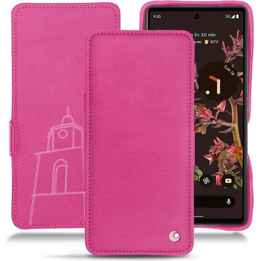 Noreve Lederschutzhülle horizontal (Google Pixel 6), Smartphone Hülle, Rosa