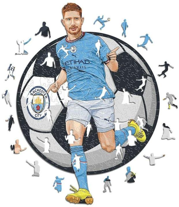 Productafbeelding Iconic Man City FC - Kevin De Bruyne - Houten legpuzzel maat M (270 stukjes) (270 onderdelen)