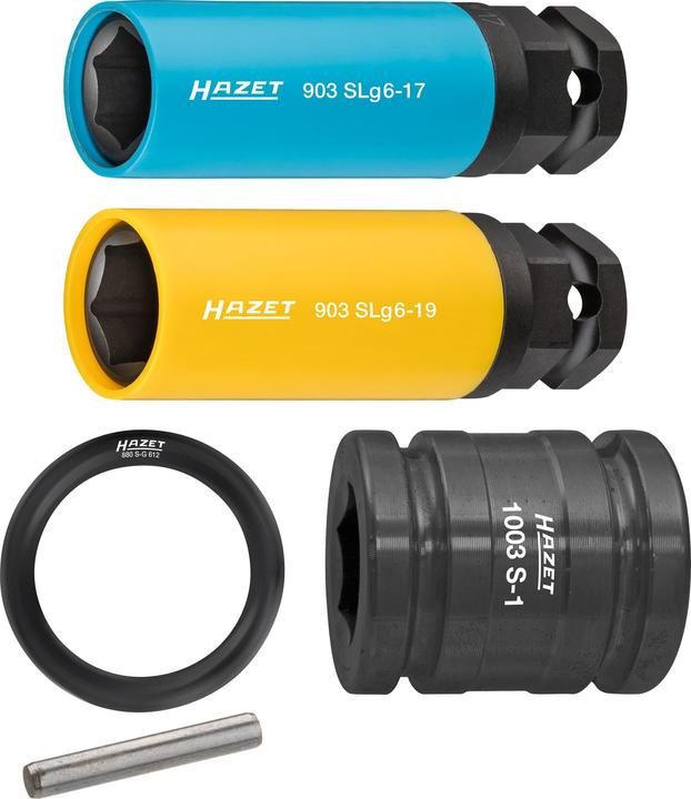 Produktbild HAZET Schlag-, Maschinenschrauber Steckschlüssel Satz ∙ mit Spezial-Sechskant 903SLG6/5 ∙ Vierkant1… (19 mm, 18 mm, 17 mm)
