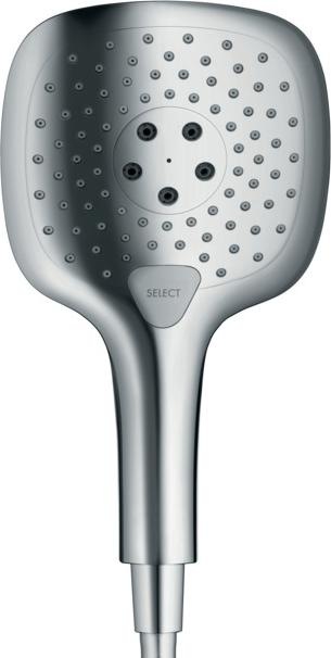 Produktbild hansgrohe HG Handbr RAINDANCE SELECT E 150 3jet DN 15, EcoSmart Version weiss/chrom (3 Strahlarten, 9 l/min)