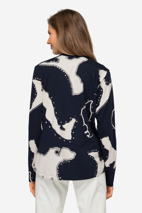Produktbild Laurasøn T-Shirt, Insel Print, V-Ausschnitt, Langarm (M)