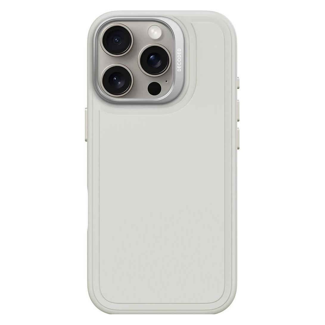 Decoded AntiMicrobial Silicone Stacks Backcover With MagSafe For IPhone 16 Pro - Gray (Apple IPhone 16 Pro), Smartphone Hülle, Grau