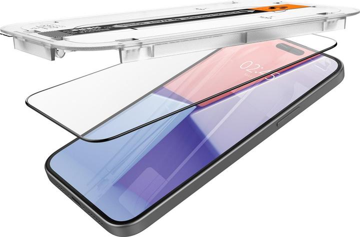 Actual product image Spigen TEMPERED GLASS GLAS.TR "EZ FIT" FC 2-PACK IPHONE 15 BLACK (2 pcs., Apple iPhone 15)