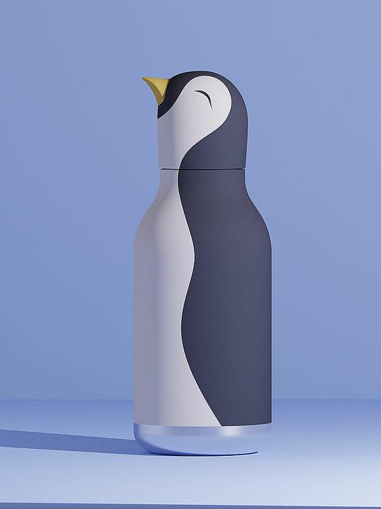Produktbild Asobu Bestie Penguin - Thermoflasche mit Strohhalm 460 ml (0.46 l)
