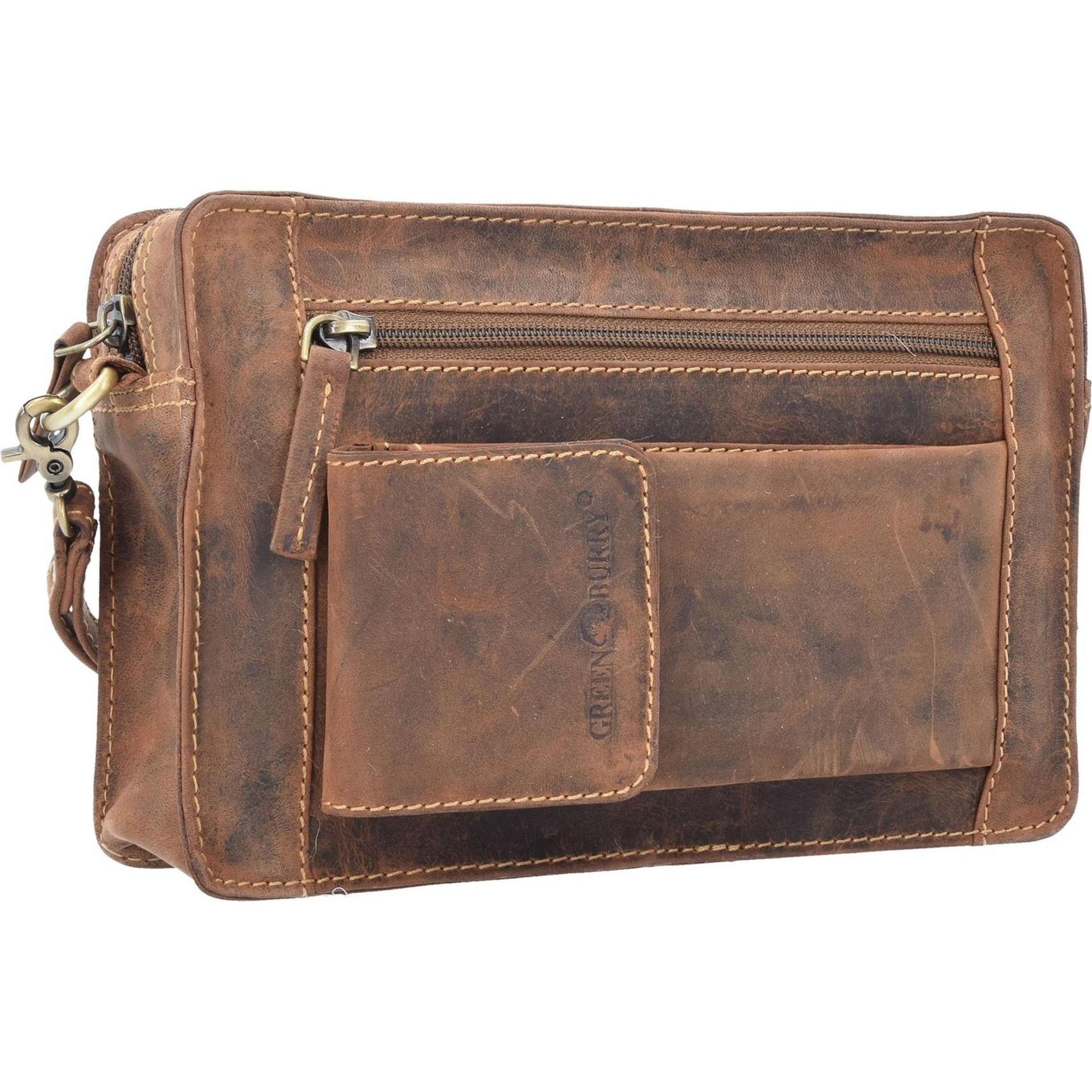 Greenburry, Handtasche, Vintage Herrentasche Leder 22 cm, Braun