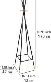 Image du produit Wenko Portemanteau sur pied avec quatre crochets Loft en tube d'acier - noir