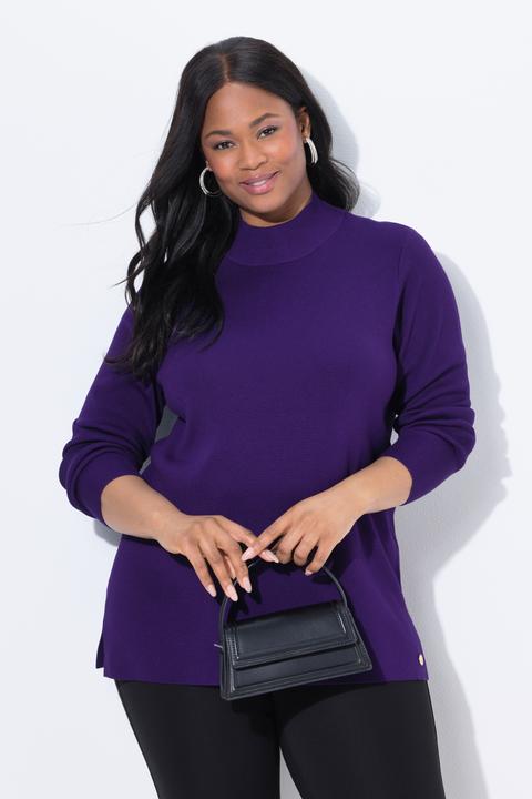 Produktbild Ulla Popken Pullover, Ripp-Stehkragen, Langarm, Feinstrick (58)