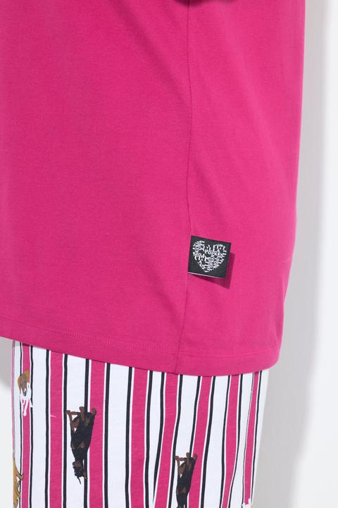 Actual product image Ulla Popken Pyjama, Zweiteiler, uni Shirt, Hose mit HotDog-Muster (54)