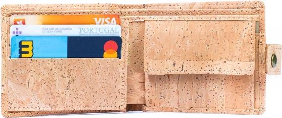 Actual product image MB Cork Faltbrieftasche / Portemonnaie aus natürlichem Kork mit Druckknopf