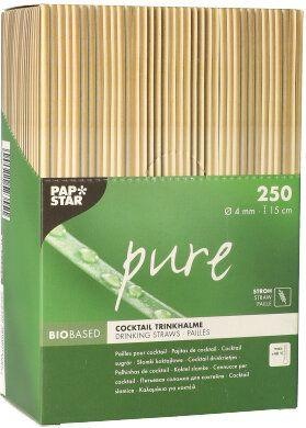 Productafbeelding Papstar Rietje drinkrietjes "puur", 150 mm, naturel (250 x)