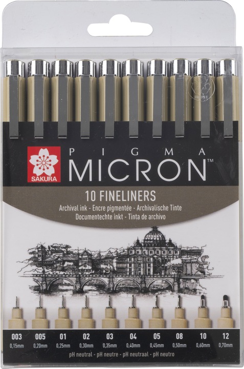 Immagine prodotto Sakura Penna in fibra Pigma Micron (Nero, 10 x)