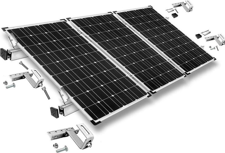 Produktbild Offgridtec Befestigungskit mit Dachhaken 3-fach verstellbar (für Dachziegel) für Schrägdachmontage 3 Solarp (Solaranlage Montagematerial)