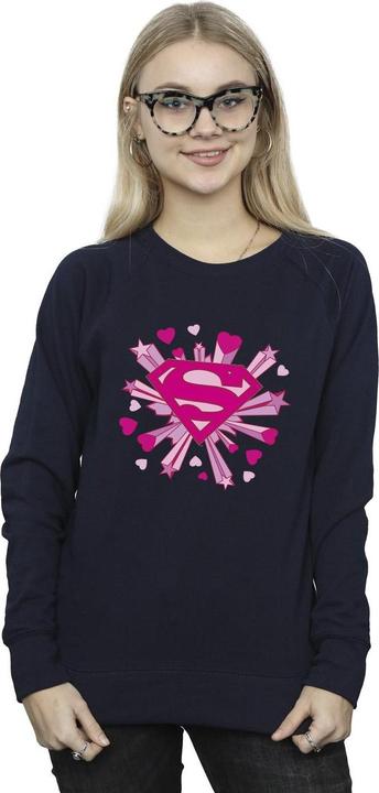 Produktbild Superman Pink Hearts And Stars Logo Sweatshirt (XXL)