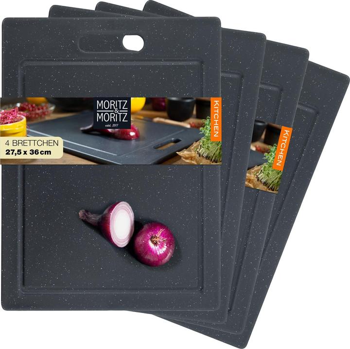 Image du produit Moritz & Moritz 4x planche en plastique aspect granit noir grande