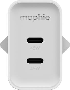 Actual product image Zagg mophie Netzteil GaN 45W 2x USB-C 2026 weiss (45 W, 2 ports)