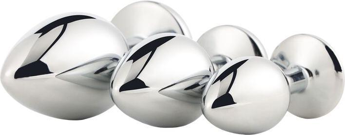 Actual product image Dream Toys SET Gleaming Love Plug zestaw korków analnych Silver 3szt.