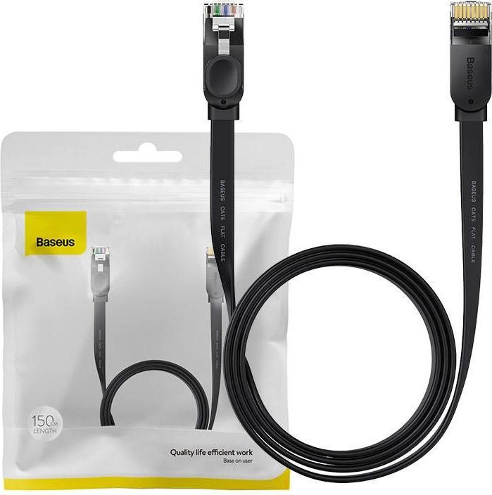 Actual product image Baseus Ethernet RJ45, 1Gbps, 1.5m network cable (black) (U/UTP, CAT6, 1.50 m)