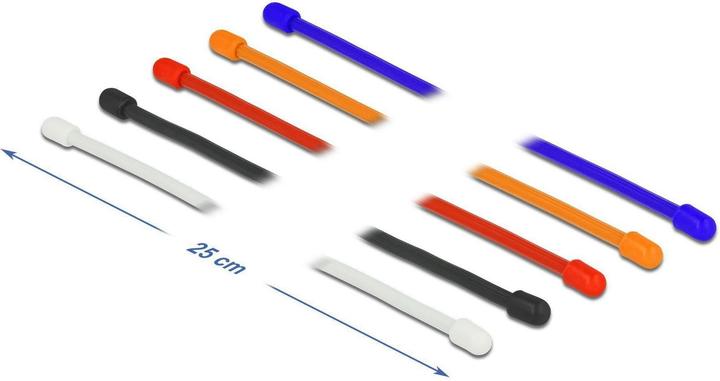 Produktbild Delock Kabelbinder 250mm x 4mm Mehrfarbig, 10 Stück (250 mm, 10 Stk.)