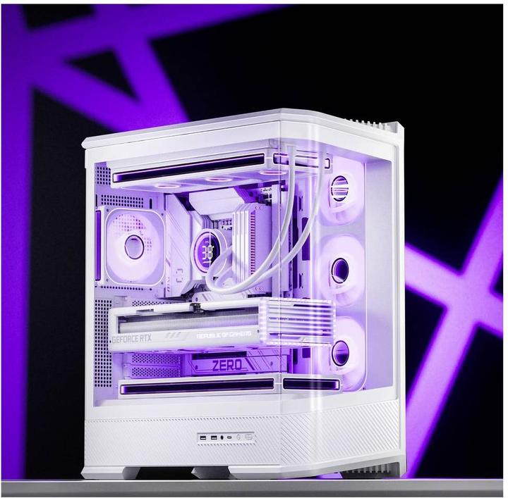 Produktbild Jonsbo D400 PC-Gehäuse, Midi Tower, ATX, Tempered Glass - weiss (ATX, mATX, Mini-ITX)